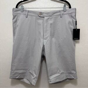 Bugatchi Men’s Gray Flat Front Shorts Size 35 Golf Performance